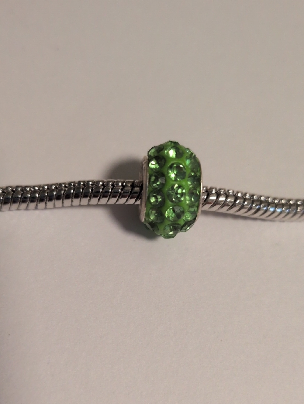 Green Crystal Rhinestones Spacer Charm‎ for Pandora Style Bracelet